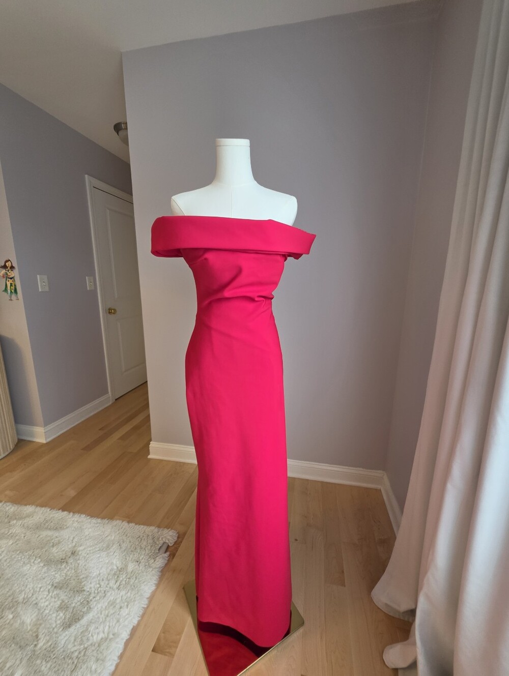 Tarik Ediz Vibrant Red One-Shoulder Dress